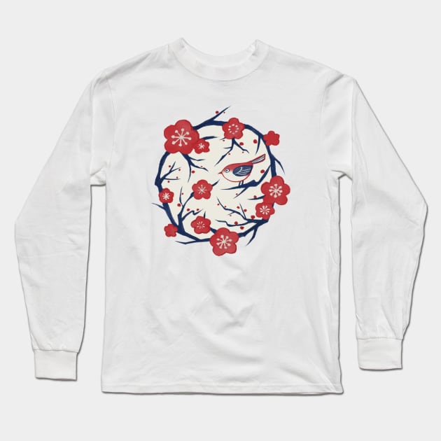 Ume Flower (梅の花/Plum Blossom) Long Sleeve T-Shirt by akaneyabushita